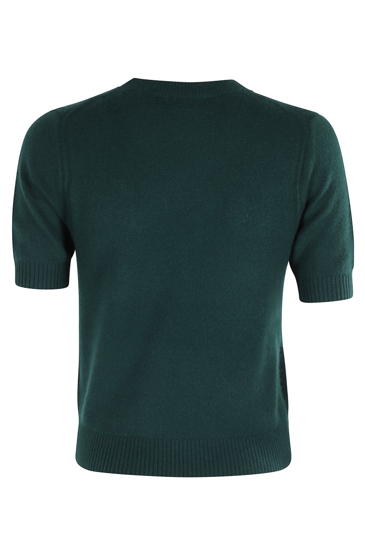 Guest In Residence Fitted Short-sleeved Cashmere Sweater Tee With Classic Crew Neck In Black