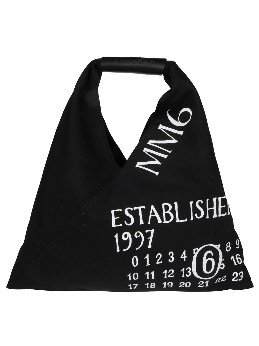 Mm6 Maison Margiela Mm6 By Maison Margiela Triangular Hand-bag With Bold Logo Print In Black