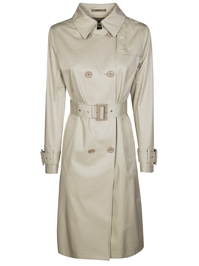 Herno Double-breasted Classic Trench Coat With Belted Waist And Structured Collar