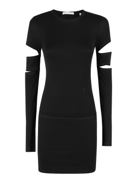 Helmut Lang Brown Off-Shoulder Midi Dress | THE LIST