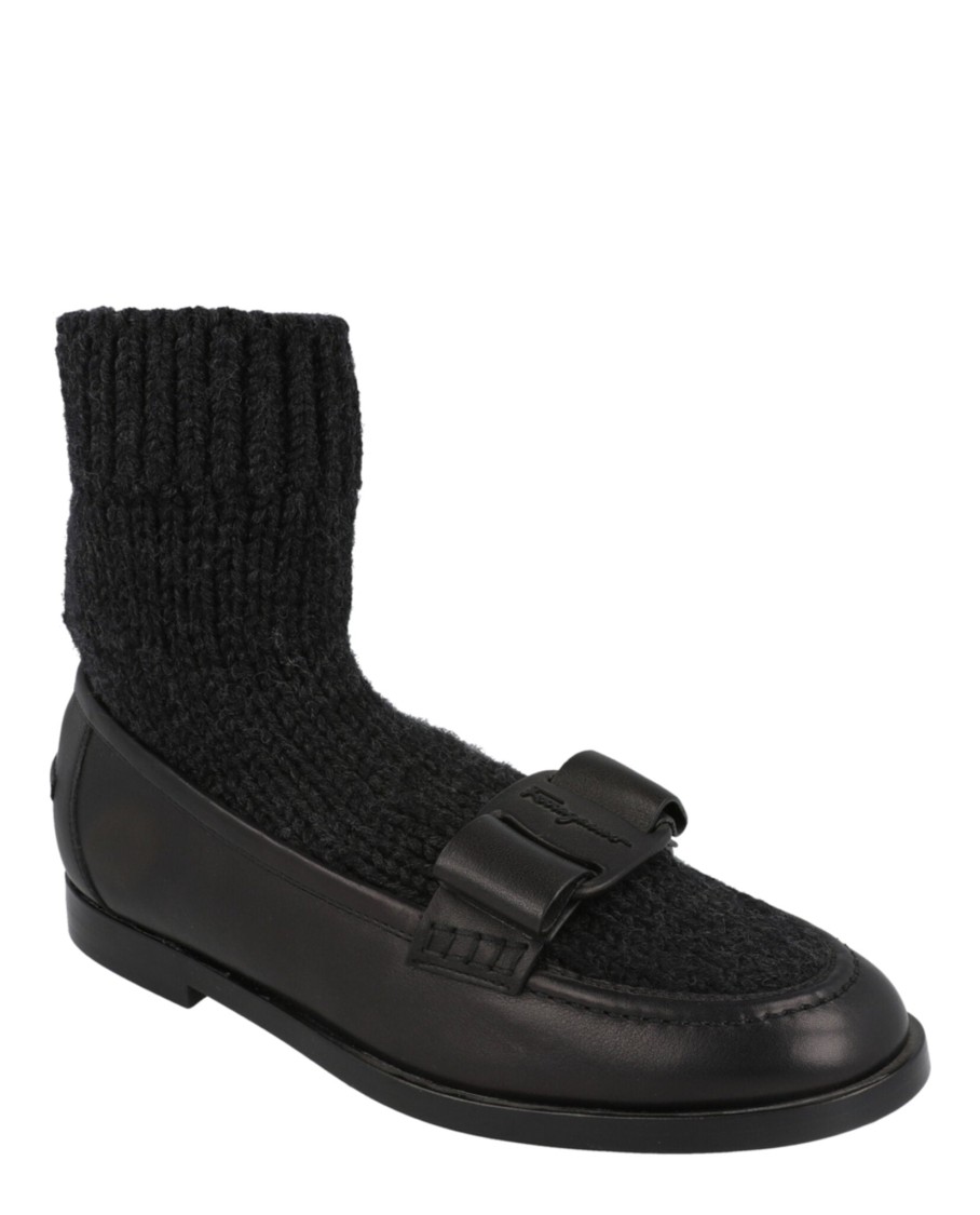 Ferragamo Vivaldo Sock Loafers In Black