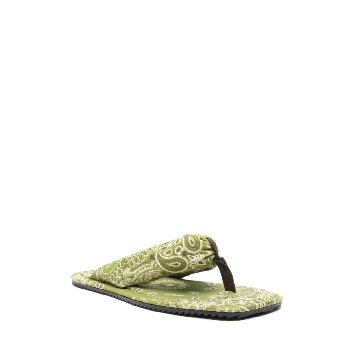 Attico Indie Bandana Printed Thong Sandals In Green
