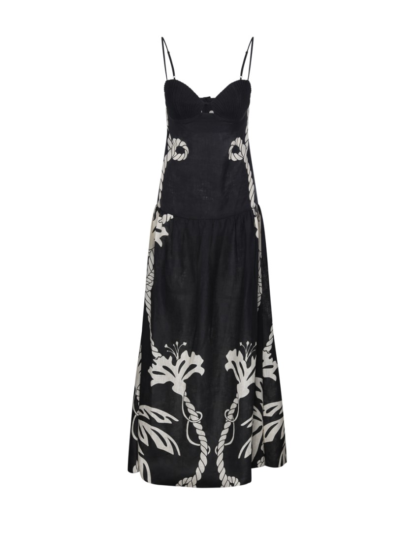 Shop Johanna Ortiz Enlightened Sailor Maxi Dress In Black