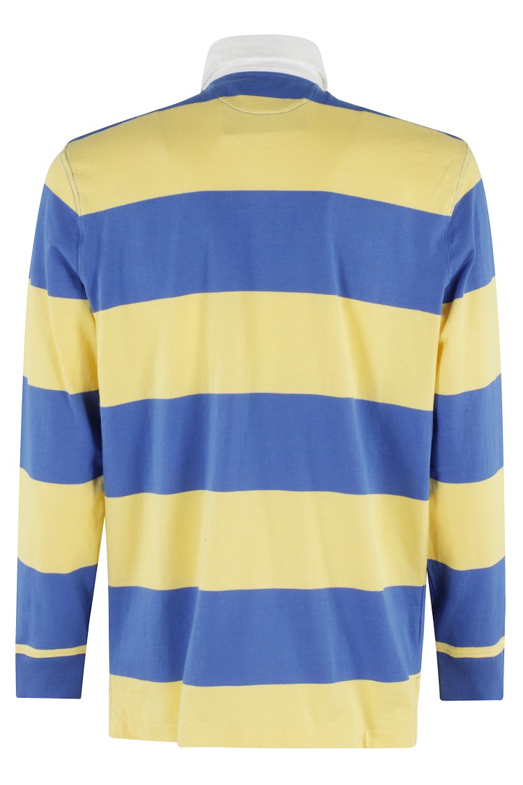 Polo Ralph Lauren The Iconic Rugby Shirt Man Polo Shirt Bright Blue Size L Cotton In Multicolor