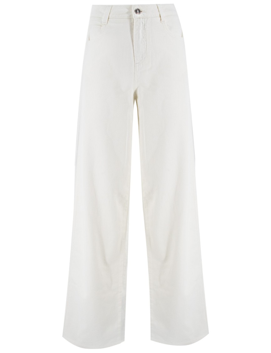 Ermanno Scervino Wide-leg High-waist Jeans In White