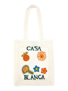 【関税込み】Pearl Mini shopping bag - Casablanca - Synthetic Casablanca Pearl Mini Shopping Bag - Synthetic - Grey Tote