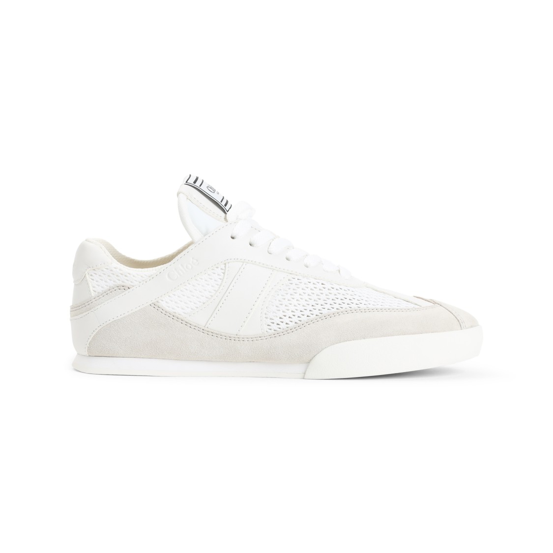 Shop Chloé Kick White Textile Sneakers