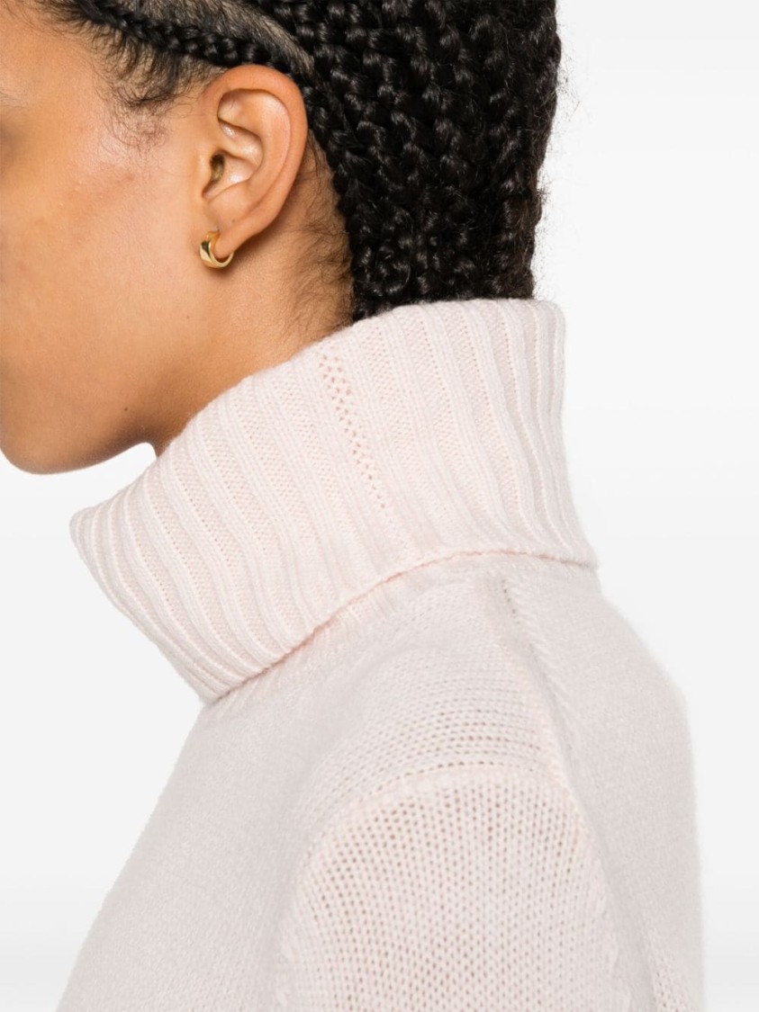 Allude Light Pink Wool Sweater In Pink