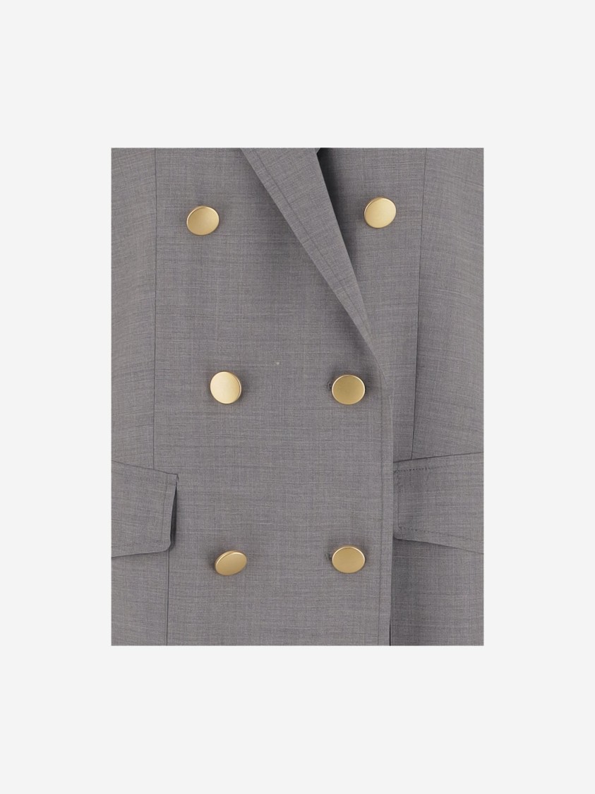 Shop Tagliatore Sleeveless Double-breasted Coat In Grey