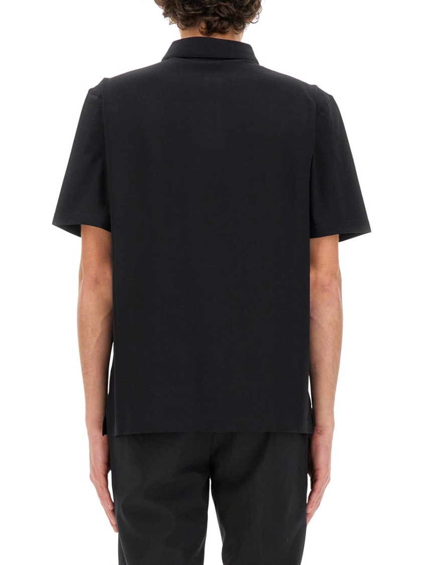 Lardini Black Jersey Polo With Classic Fit In Black
