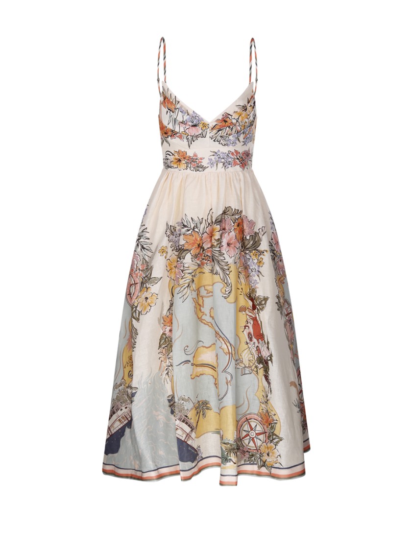Shop Zimmermann Tallow Tucked Bodice Dress In Neutrals