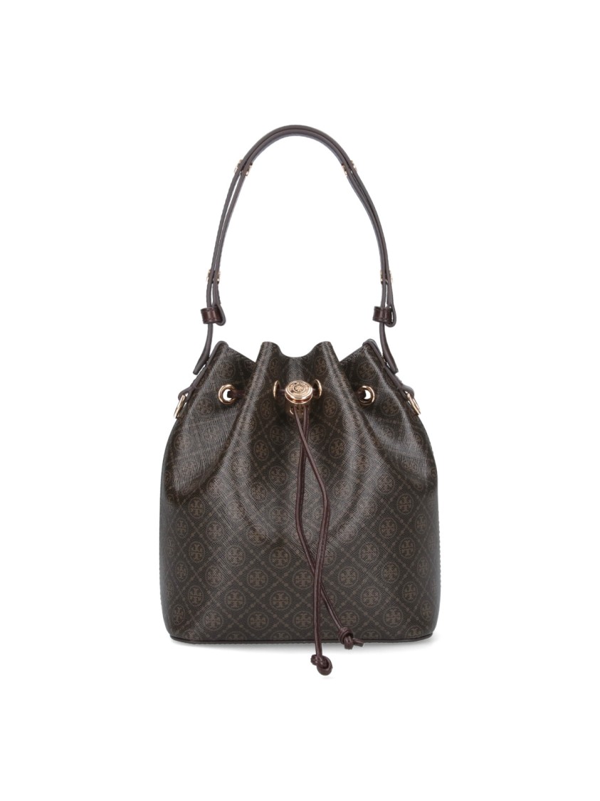 Tory Burch 'T Monogram' Bucket Bag  Brown
