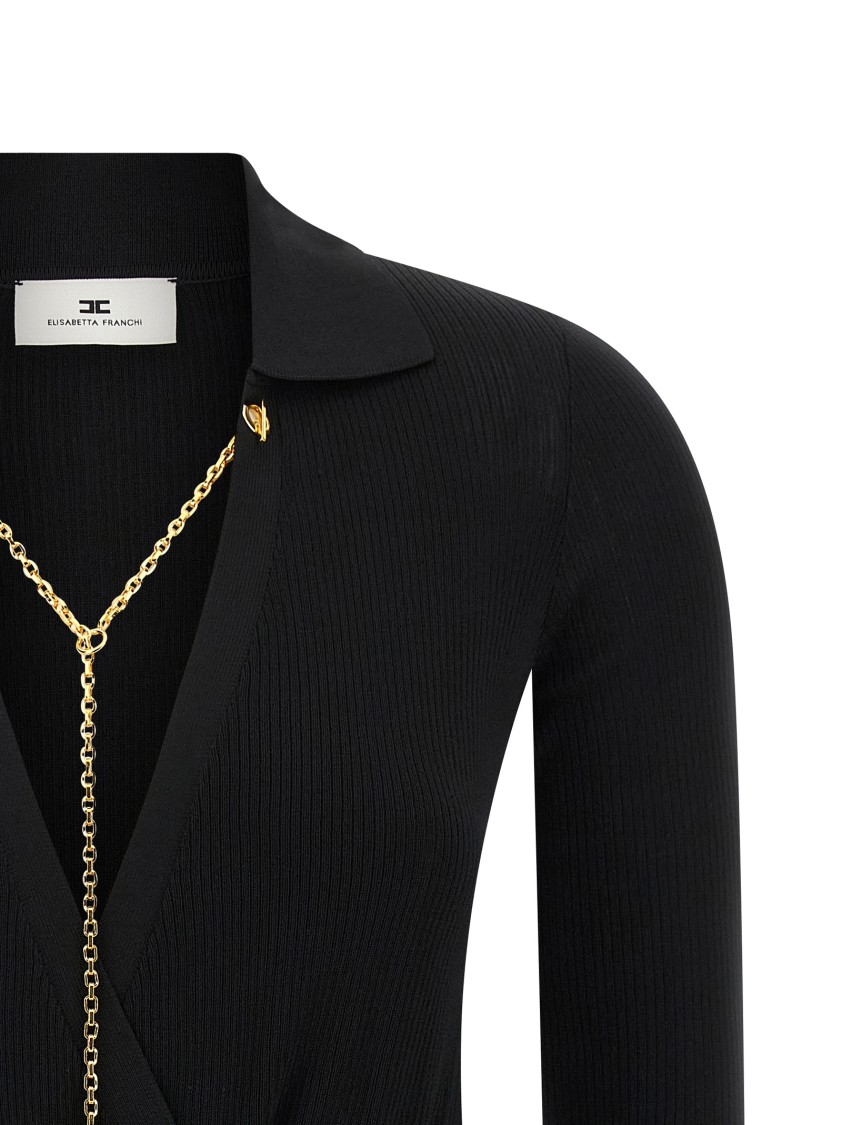 Elisabetta Franchi Chain-embellished Bodysuit In Black