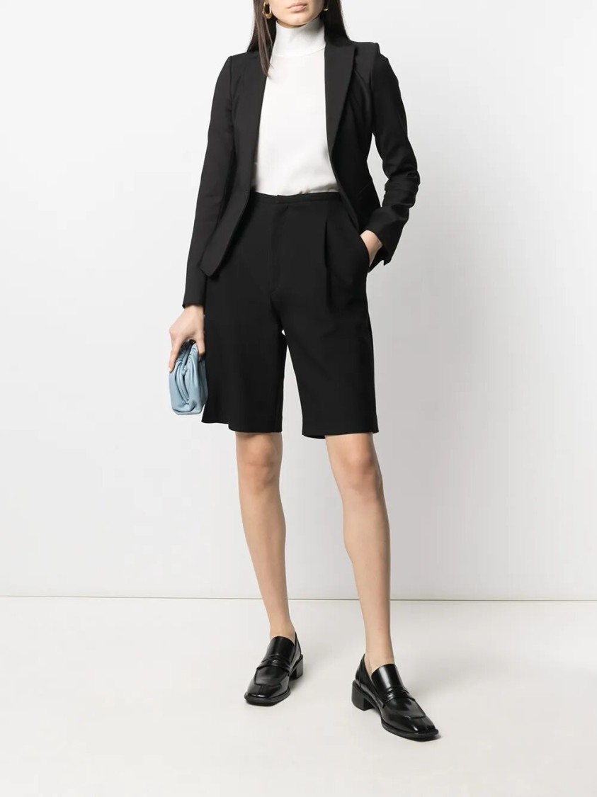 Patrizia Pepe Single-breasted Tailored Jacket With Bow Detail In Black