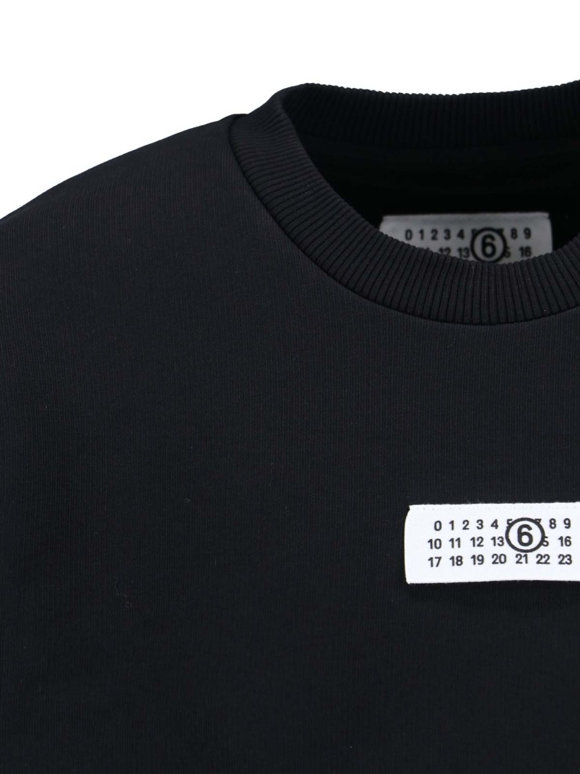 Mm6 Maison Margiela Numeric Crew Neck Sweatshirt In Black