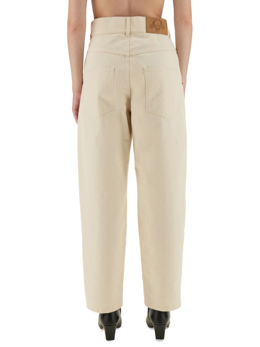 Moschino Trousers With Belt Loops And Pockets In Neutral
