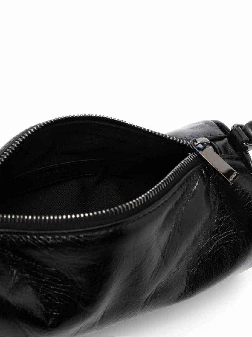 Off-white Torpedo Arrow Logo Small Shoulder Bag In Black