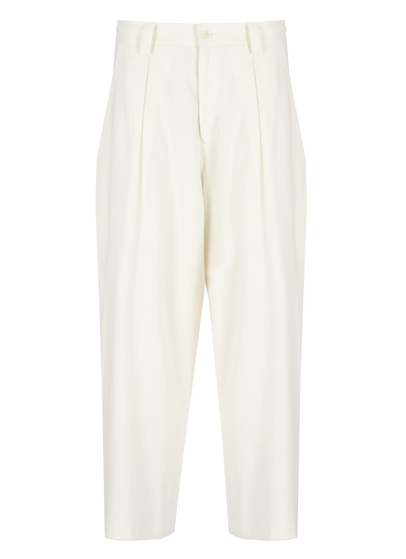 Y's High-waisted Linen Blend Pants In Neutral