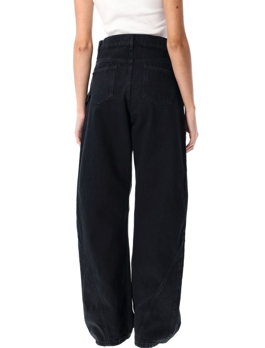 Jw Anderson Twisted Jeans In Black