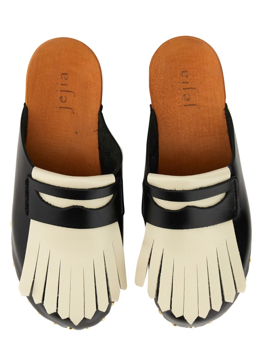 サンダル・ミュール Jejia Fringe-Detail Leather Clogs Jejia Fringe-Detail Leather Clogs Sandals | THE LIST