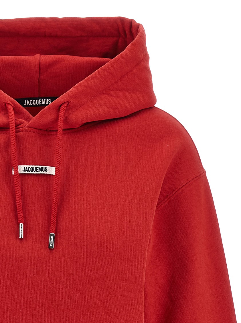 Jacquemus Hoodie With Logo Patch In Red