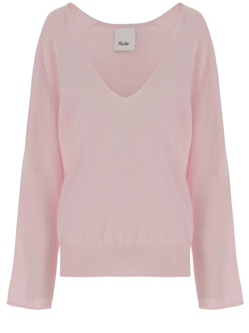 Shop Allude Wool And Cashmere Sweater In Pink