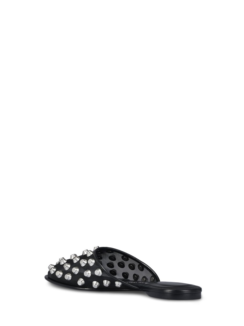 Alexander Wang Pointed Toe Flat Sandals In Black
