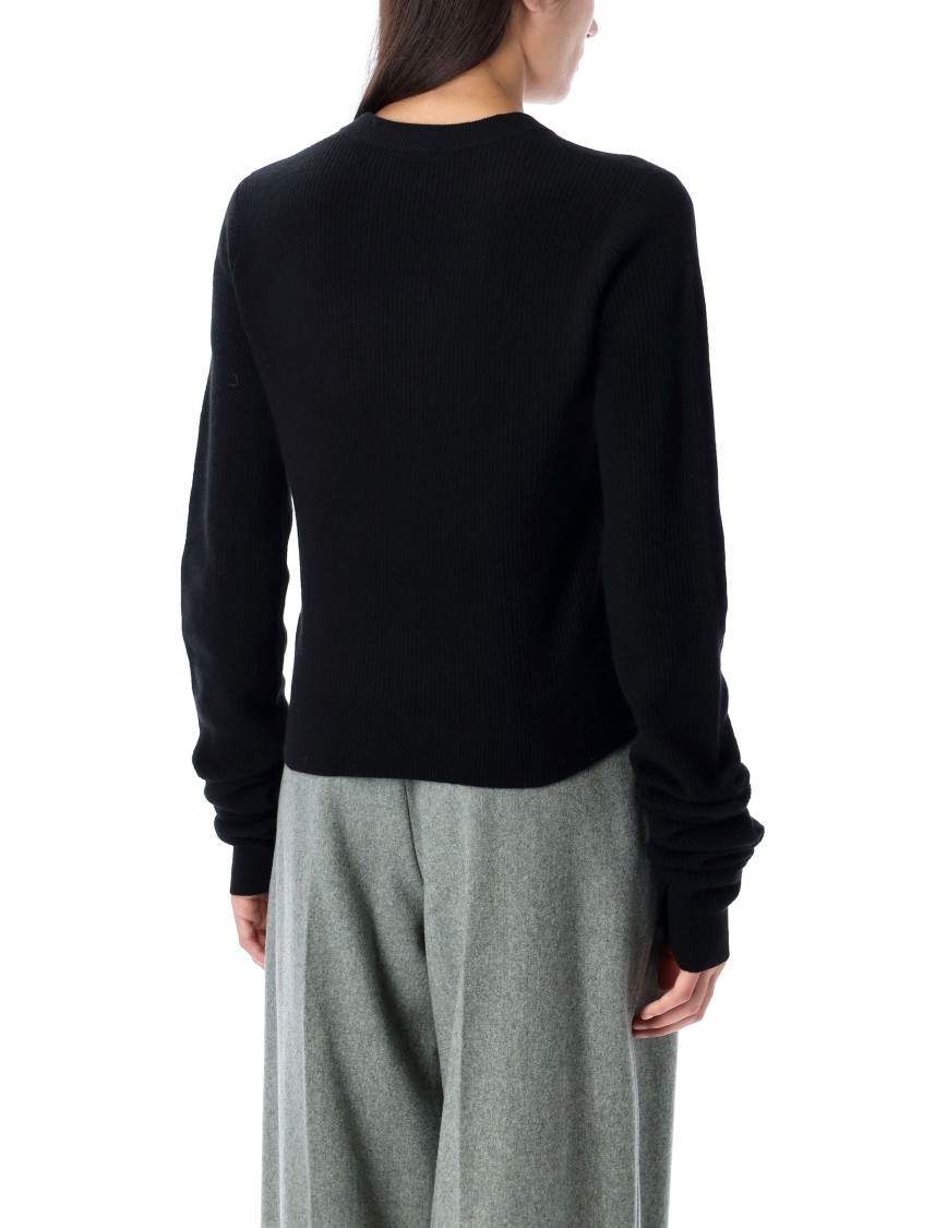 The Garment Como Sleeve Knit Sweater With Flattering V-neck In Black