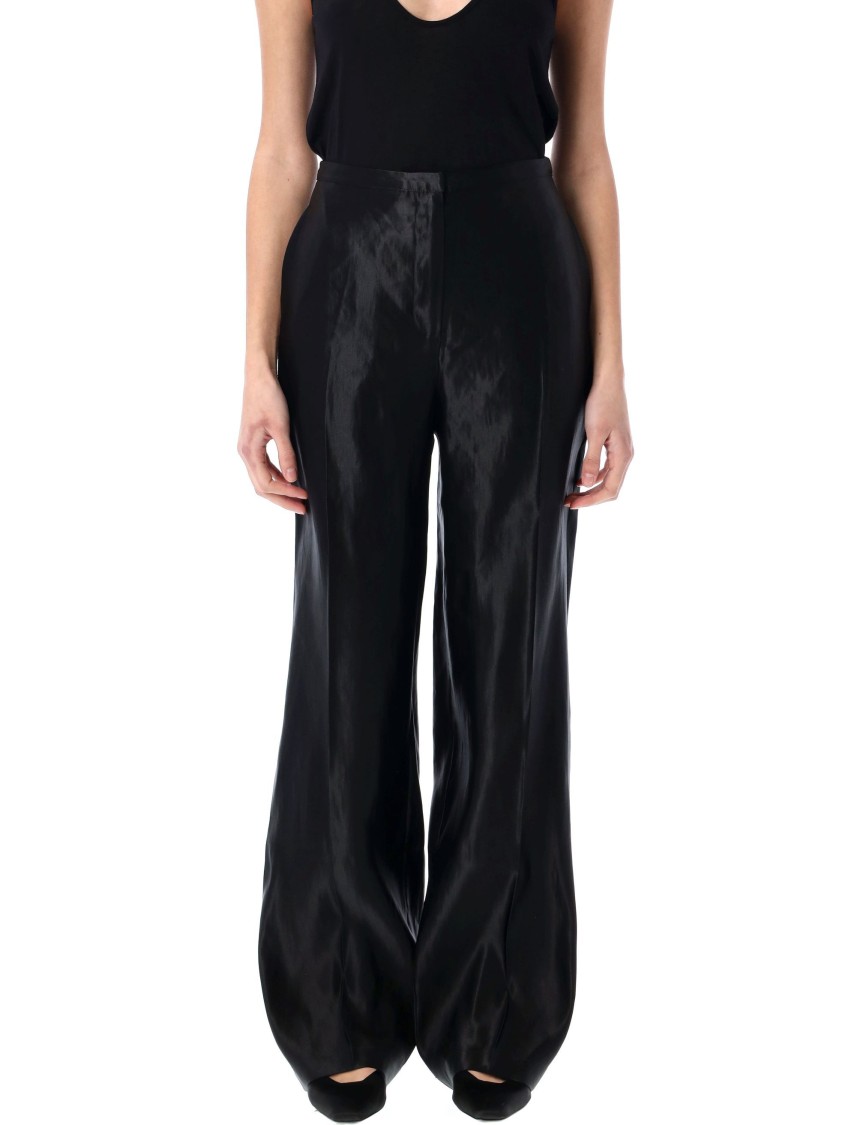 Loulou Studio Noro Leather Wide-leg Pants In Black