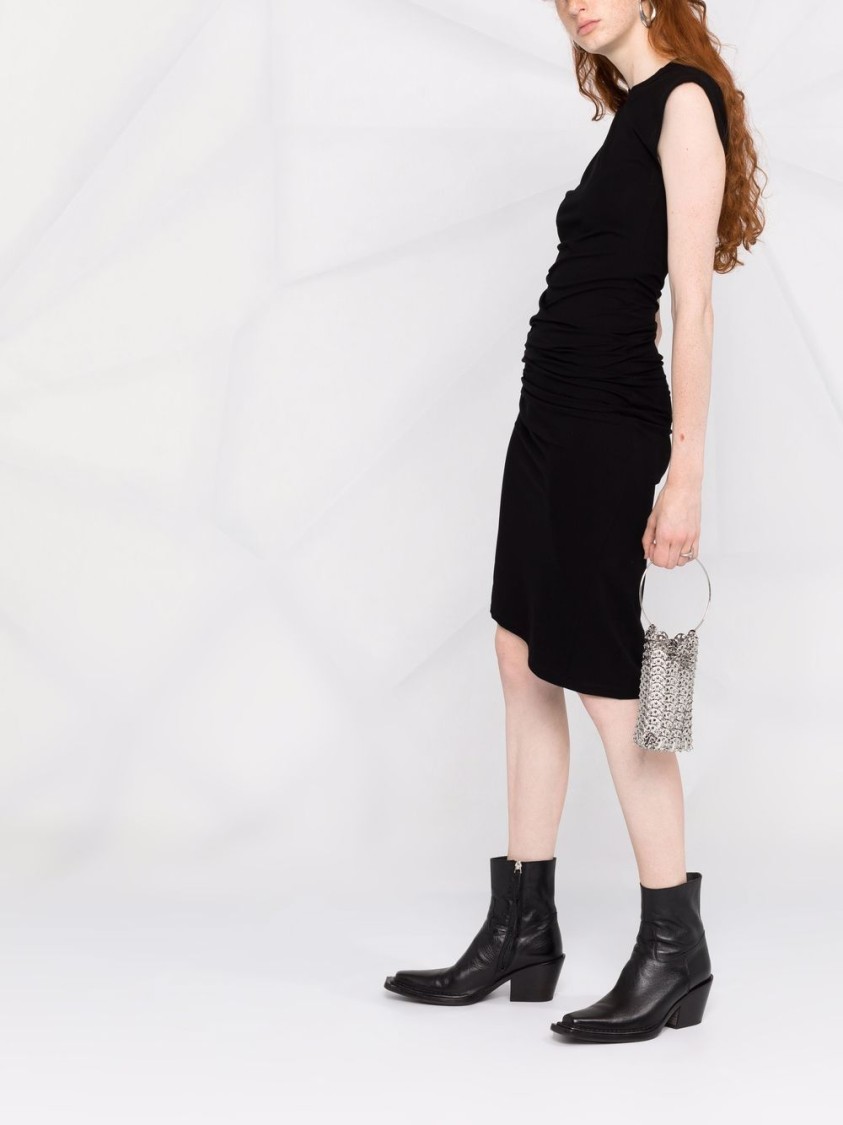 Shop Rabanne Fitted Black Midi Dress