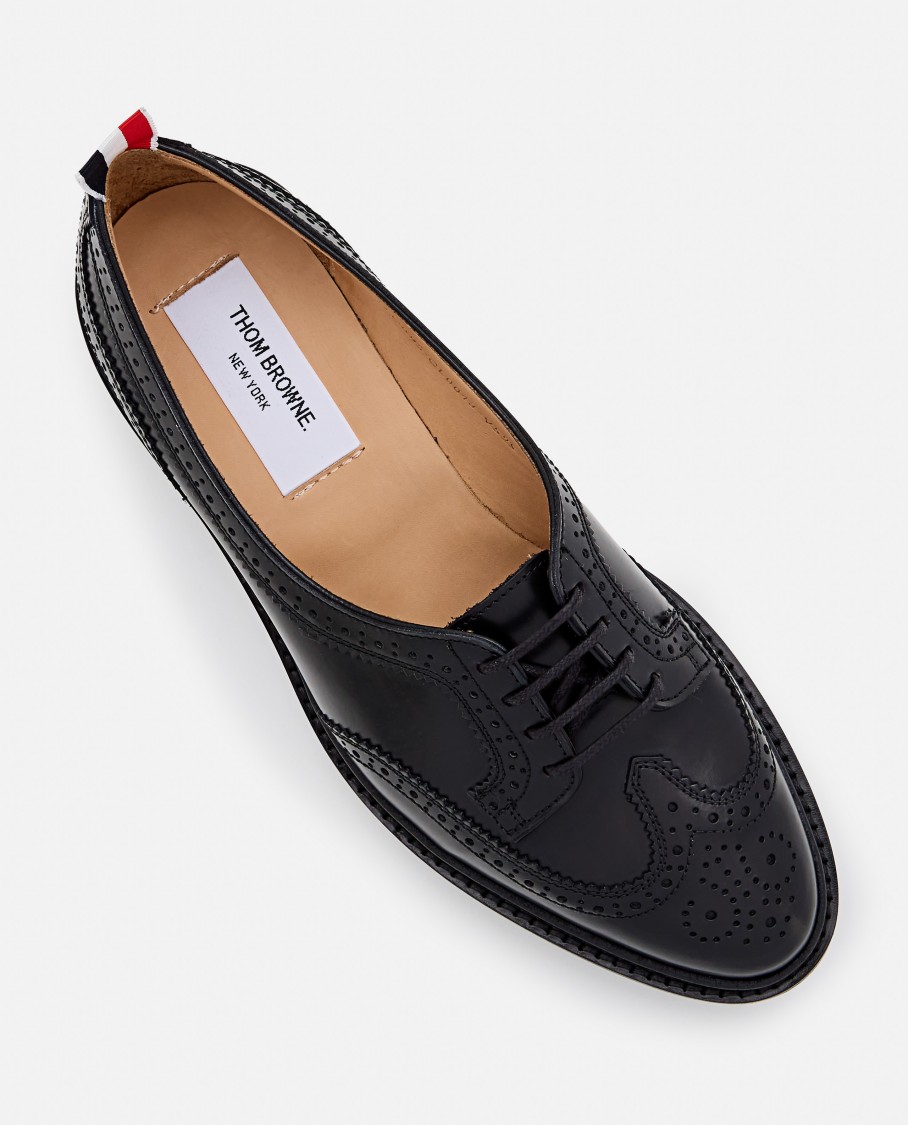 Thom Browne Low Throat Wingtip Brogue In Black