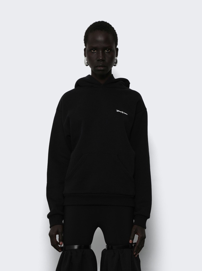 Coperni Black Sweatshirt With Logo Lettering And Front Kangaroo Pocket In Cotton Woman