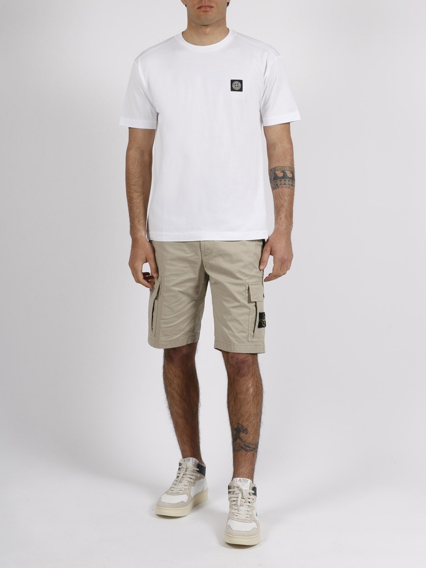 Shop Stone Island Logo Jersey T-shirt In White