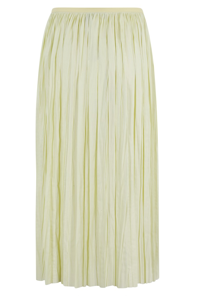 Shop Roberto Collina Plissé Midi Skirt In Yellow