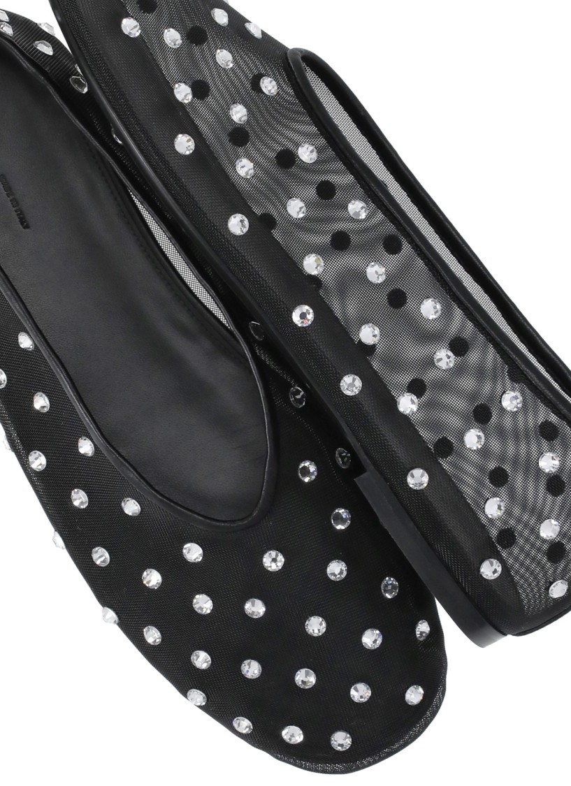 Shop Khaite Black Marcy Flats Ballet Shoes