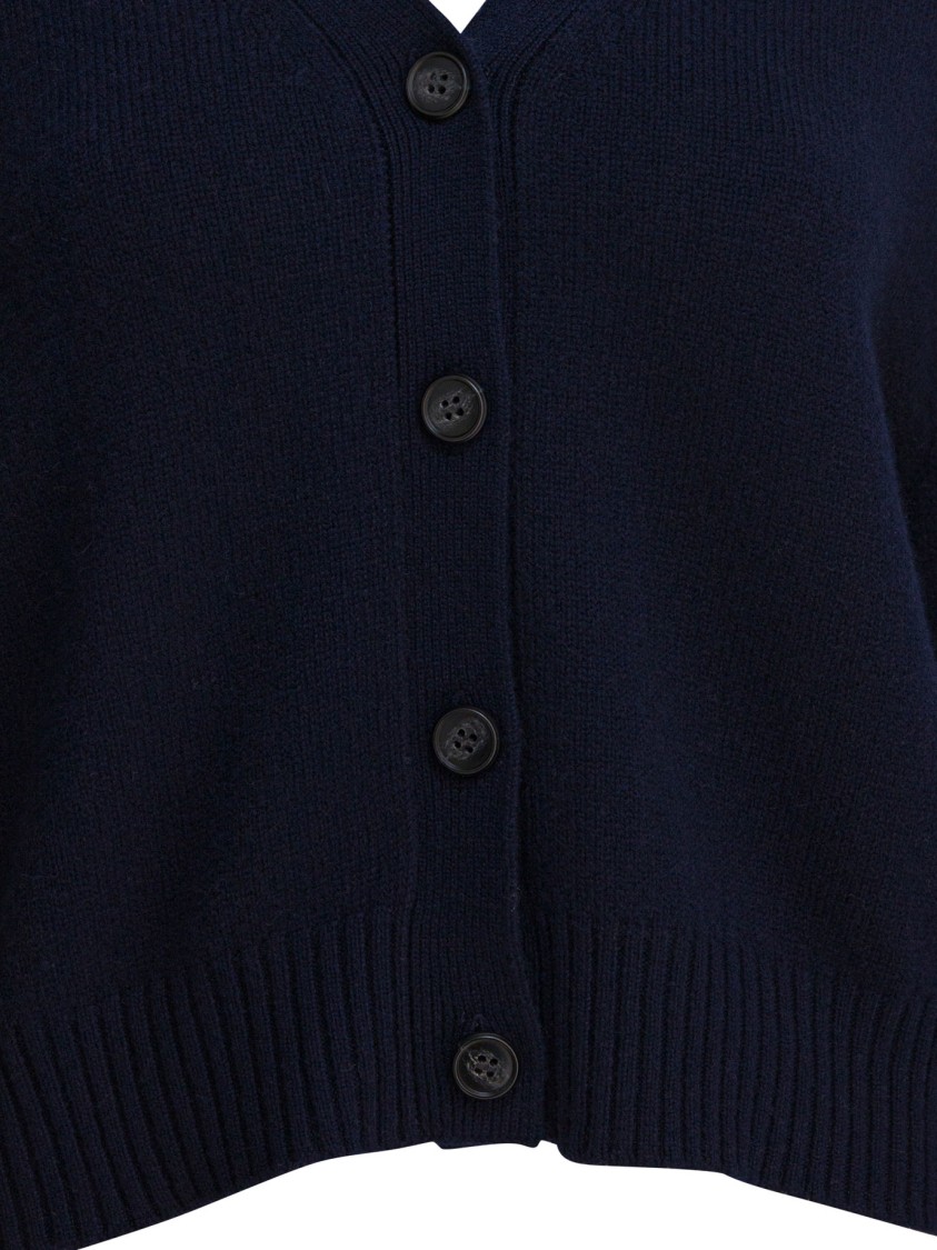 Lisa Yang Cropped Marion Cardigan With Deep V-neckline In Blue