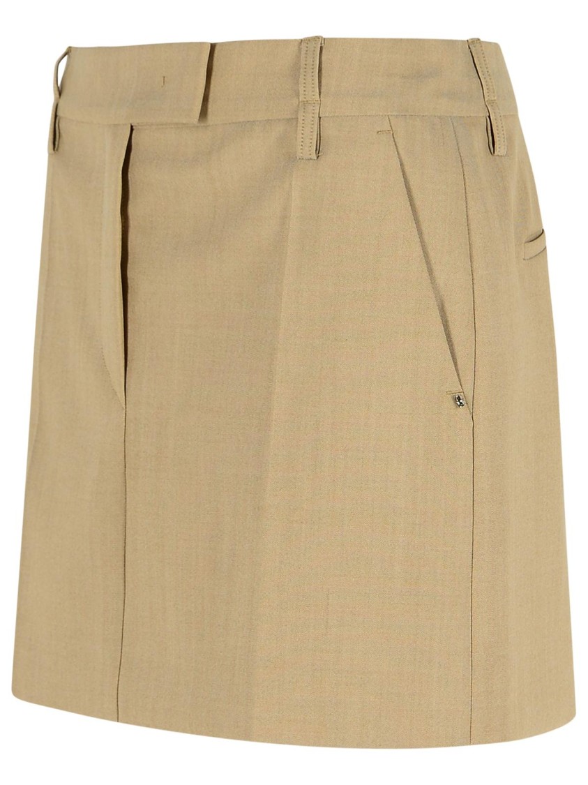 Sportmax 'fify' Virgin Wool Miniskirt In Brown