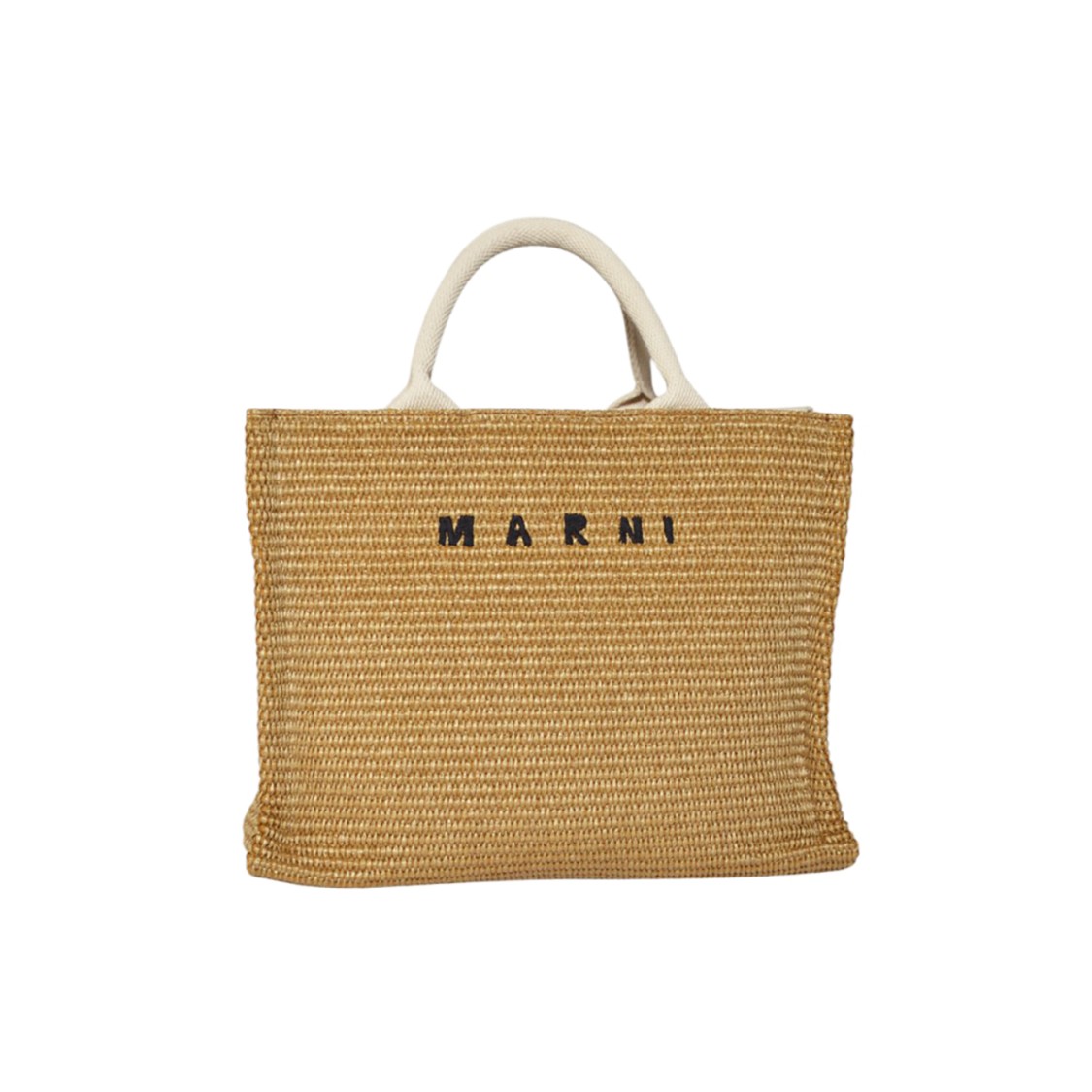 Marni Small Tote Bag In Natural Raffia Effect Fabric