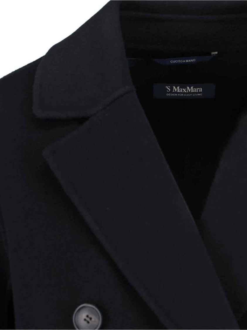 Max Mara Double-breasted Tailored Blazer With Notched Lapel In Blue