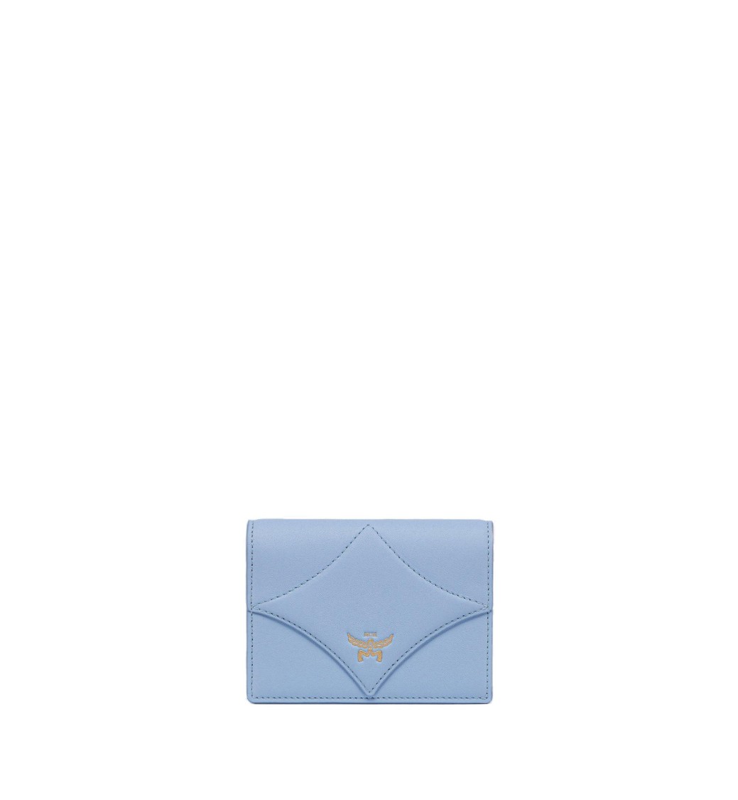 Mcm Mini Wallet With Bavarian Diamond Quilting In Blue