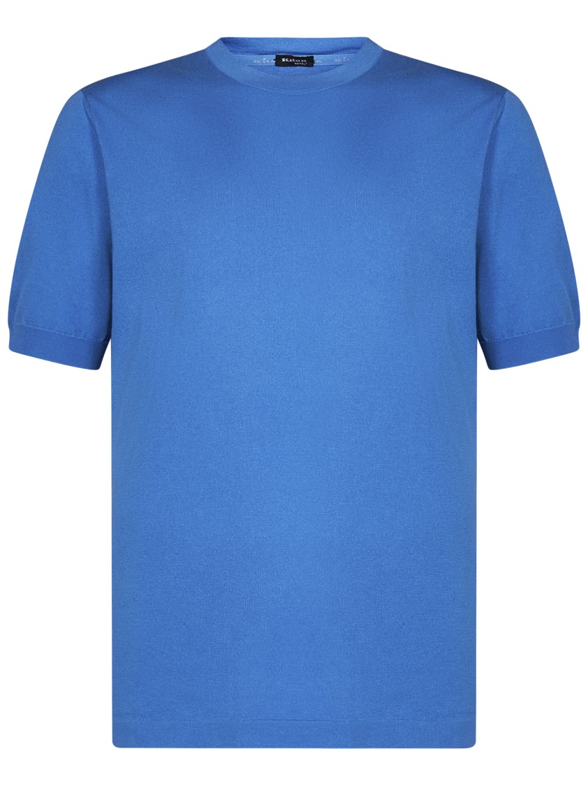 Shop Kiton Short-sleeved Crewneck Knit Tops