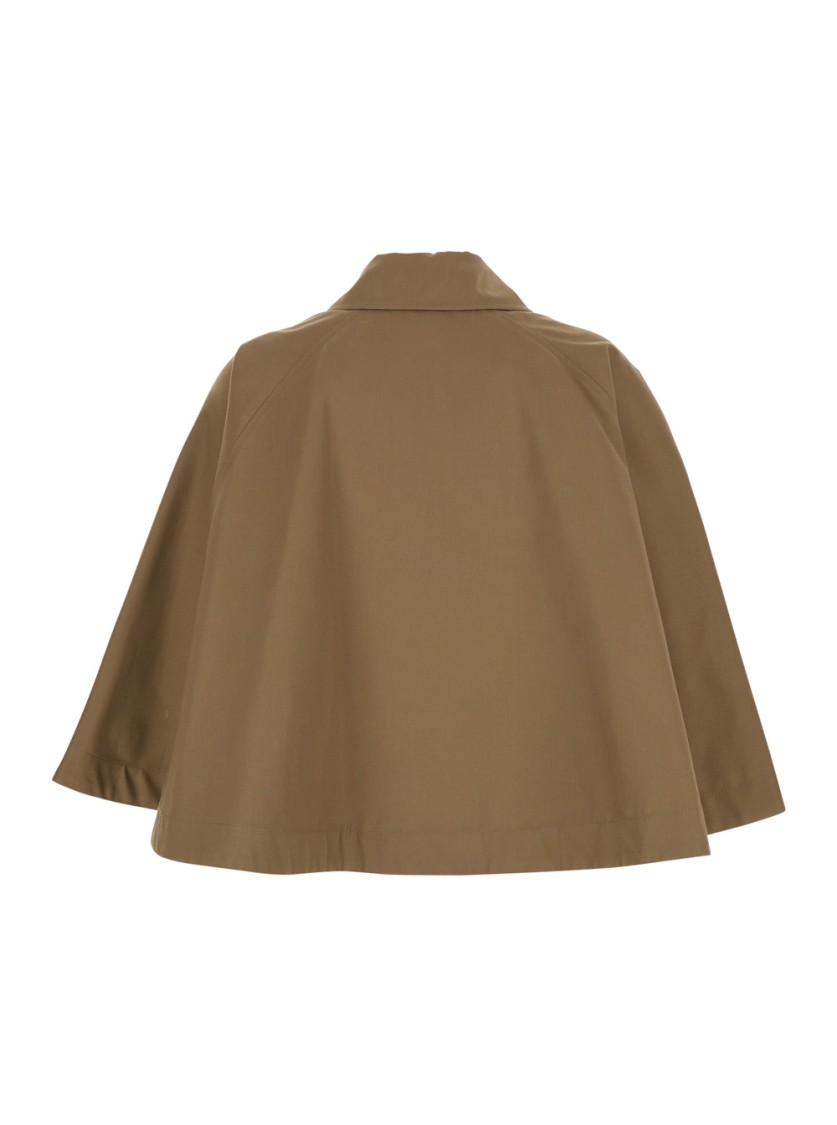 Shop Burberry Brown Crop Jacket With Short Open Sleeves