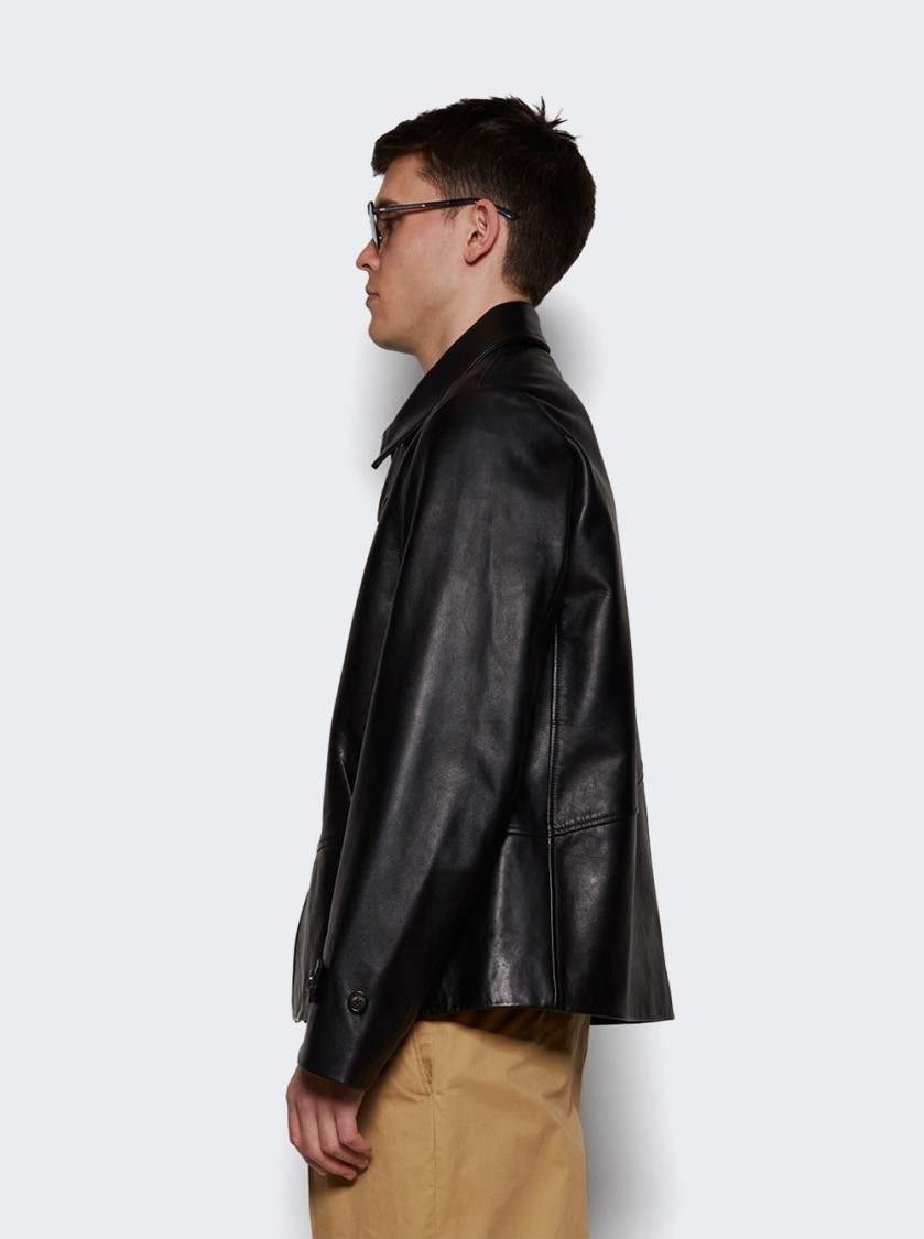 Bode Button-up Leather Jacket