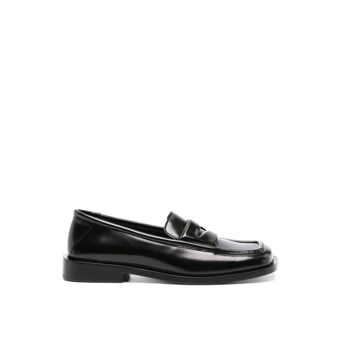 Attico The Square-toe Leather Loafers With Glossy Finish