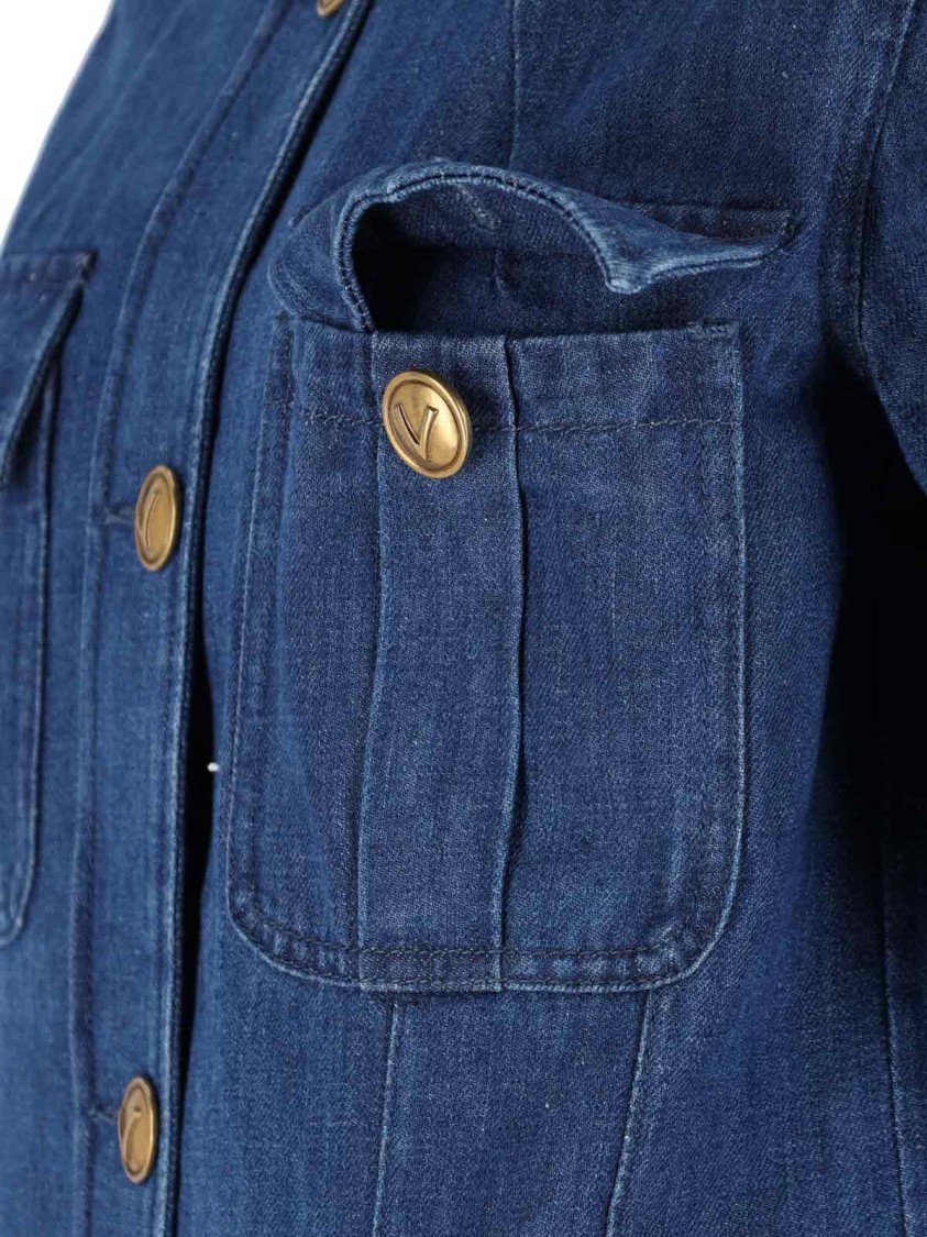 Shop Valentino Denim 'sahariana' Jacket – Blue