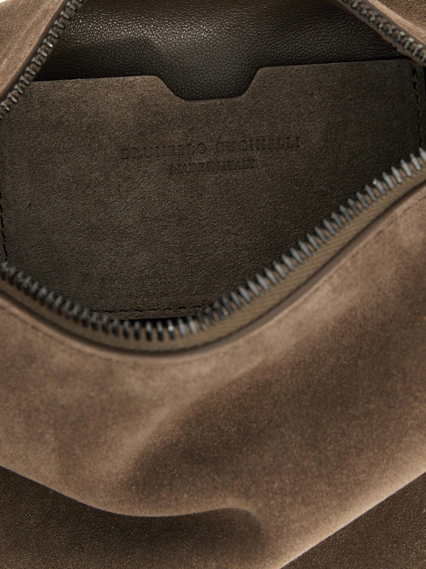 Brunello Cucinelli Suede Bc Duo Bag With Shiny Details