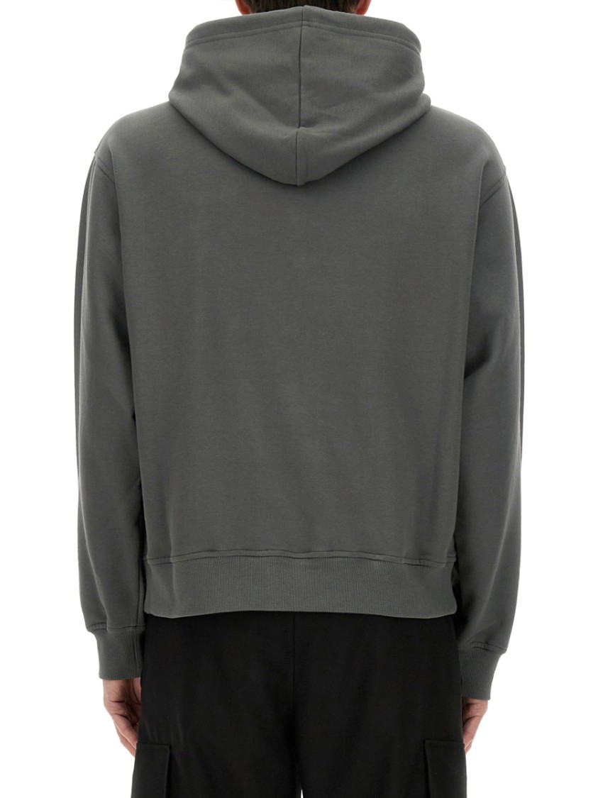 Marni Gray Loopback Cotton Jersey Hoodie In Grey