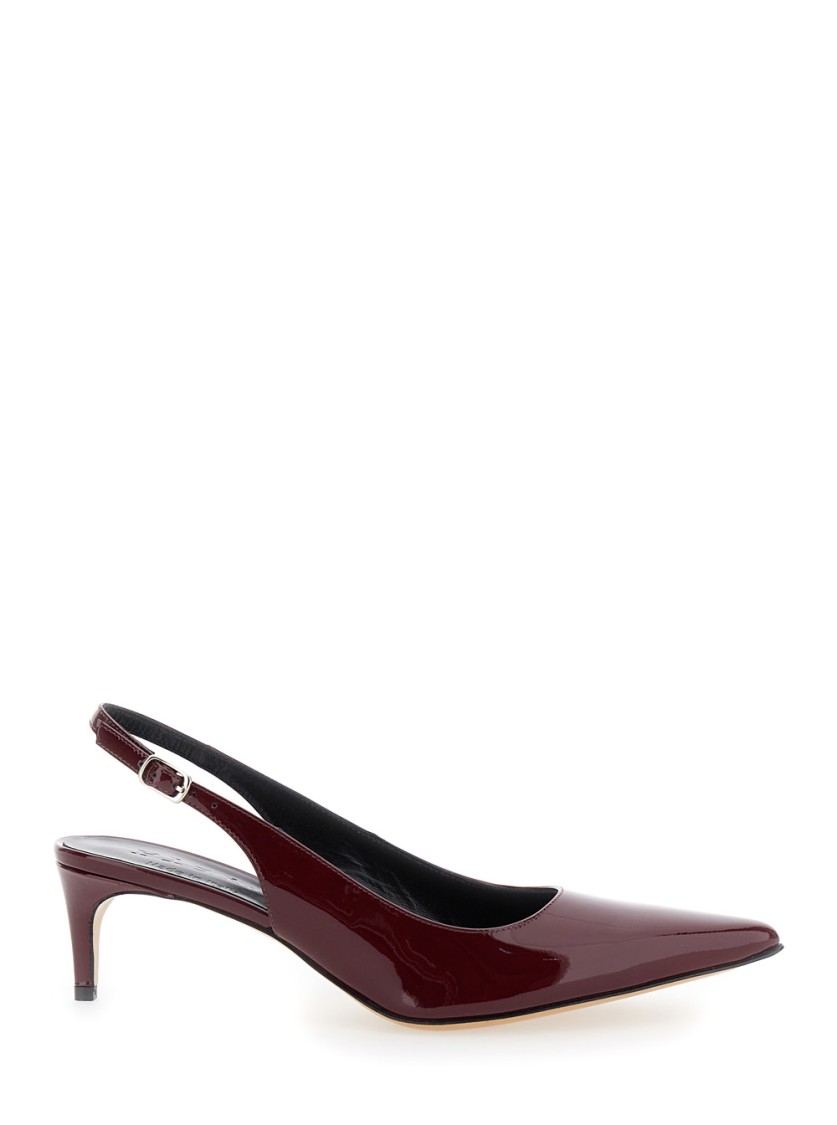 Plain 'luisa' Bordeaux Slingback Pumps With Low Heel