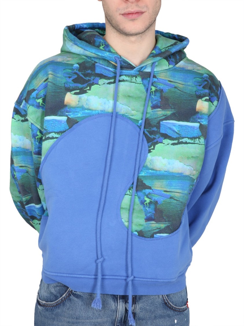 Erl Relaxed-fit Hoodie With Front Print