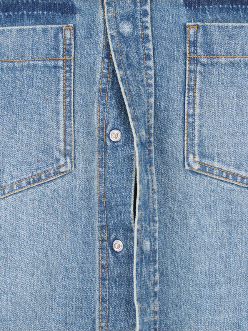 Victoria Beckham Women Camicia In Denim Schiarito In Blue